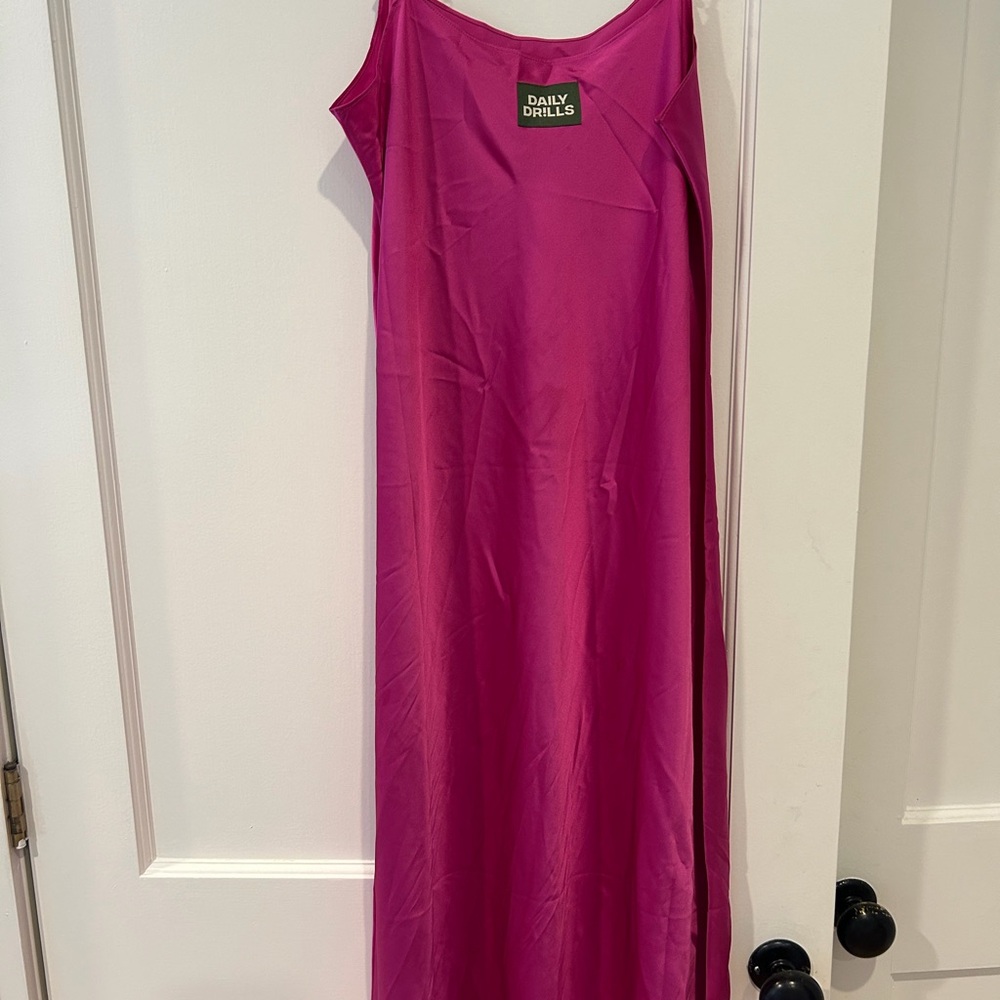 Daily Drills Fuchsia Sleeveless Dress